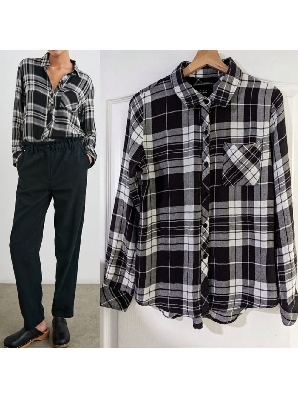 Rails | Hunter plaid shirt in Ivory Cloud